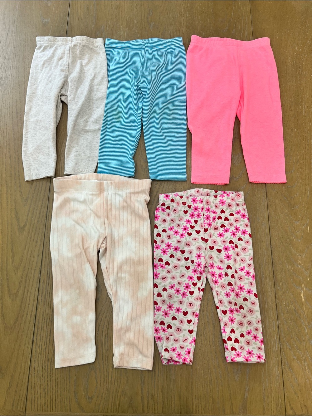 Carter's Girls Leggings Pack - Pink, Blue, Gray, Cream, Floral